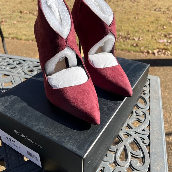 BCBG Generation Booties Heels Pailie-X Burgundy Size 6.5 M - Picture 5 of 5